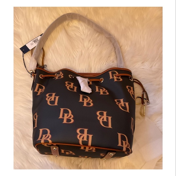 Dooney & Bourke Handbags - Dooney & Bourke Monogram Drawstring Bag - NWT - Charcoal